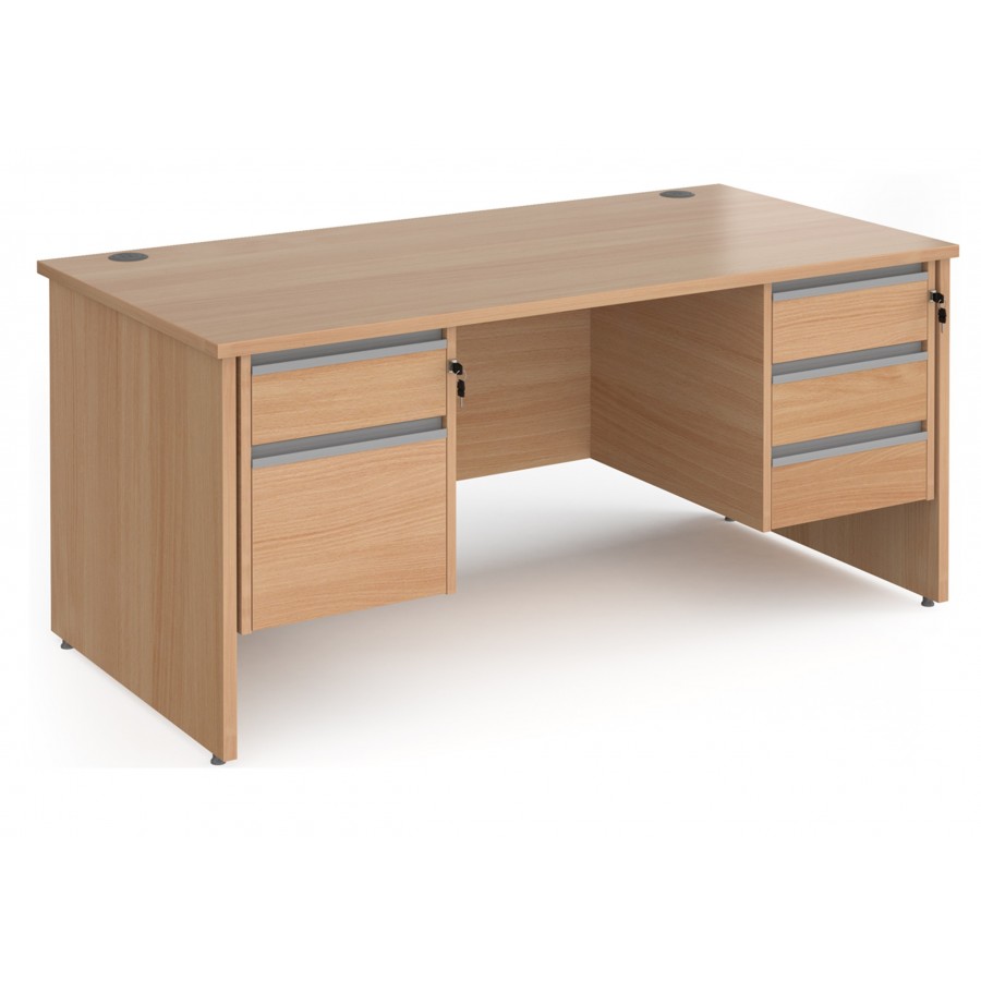 Harlow Panel End Straight Desk with Two and Three Drawer Pedestals